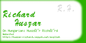 richard huszar business card